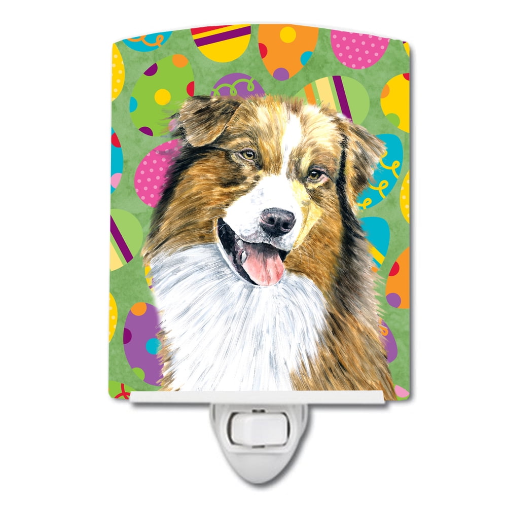 SC9477CNL Australian Shepherd Easter Eggtravaganza Ceramic Night Light