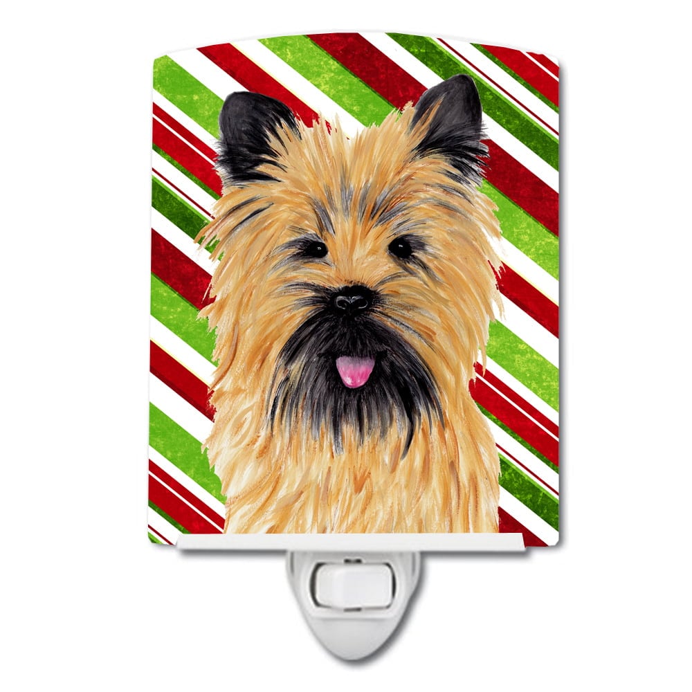 Cairn Terrier Candy Cane Holiday Christmas Ceramic Night Light
