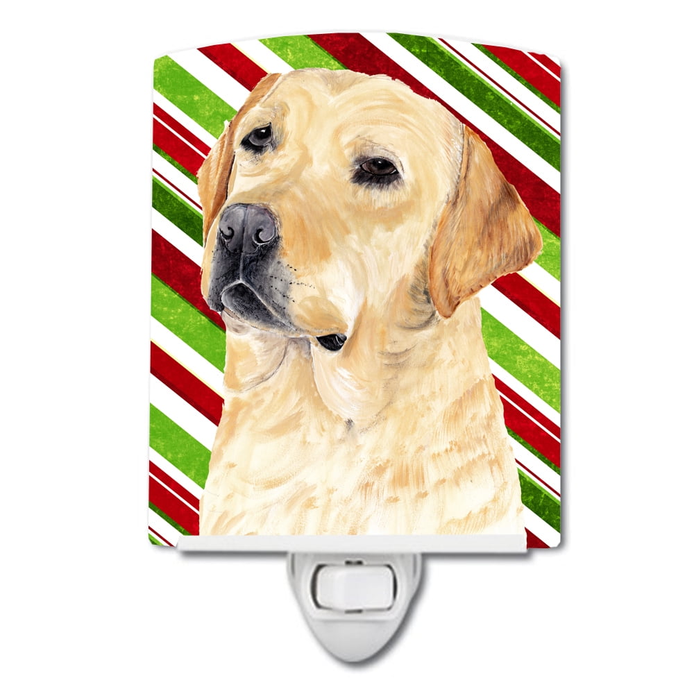 Labrador Candy Cane Holiday Christmas Ceramic Night Light