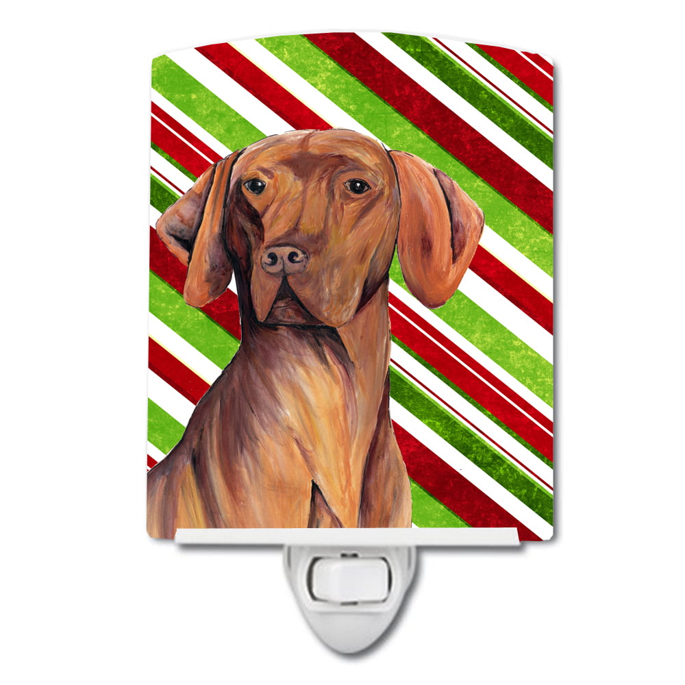 Vizsla Candy Cane Holiday Christmas Ceramic Night Light