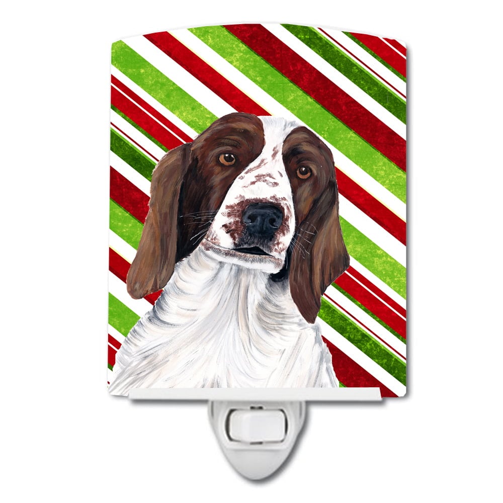 Welsh Springer Spaniel Candy Cane Holiday Christmas Ceramic Night Light