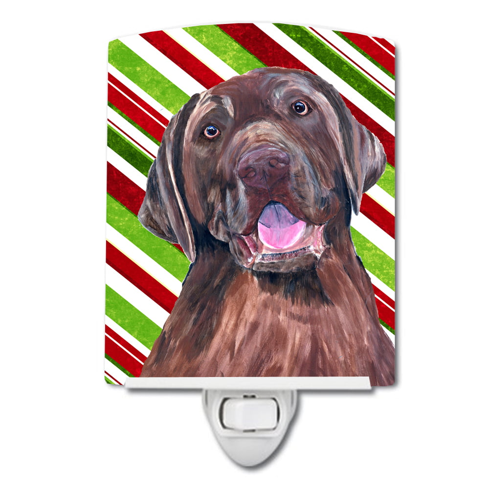 Labrador Candy Cane Holiday Christmas Ceramic Night Light