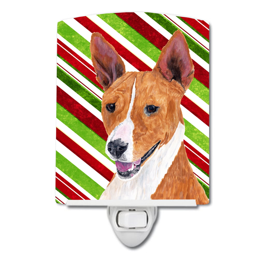 Basenji Candy Cane Holiday Christmas Ceramic Night Light