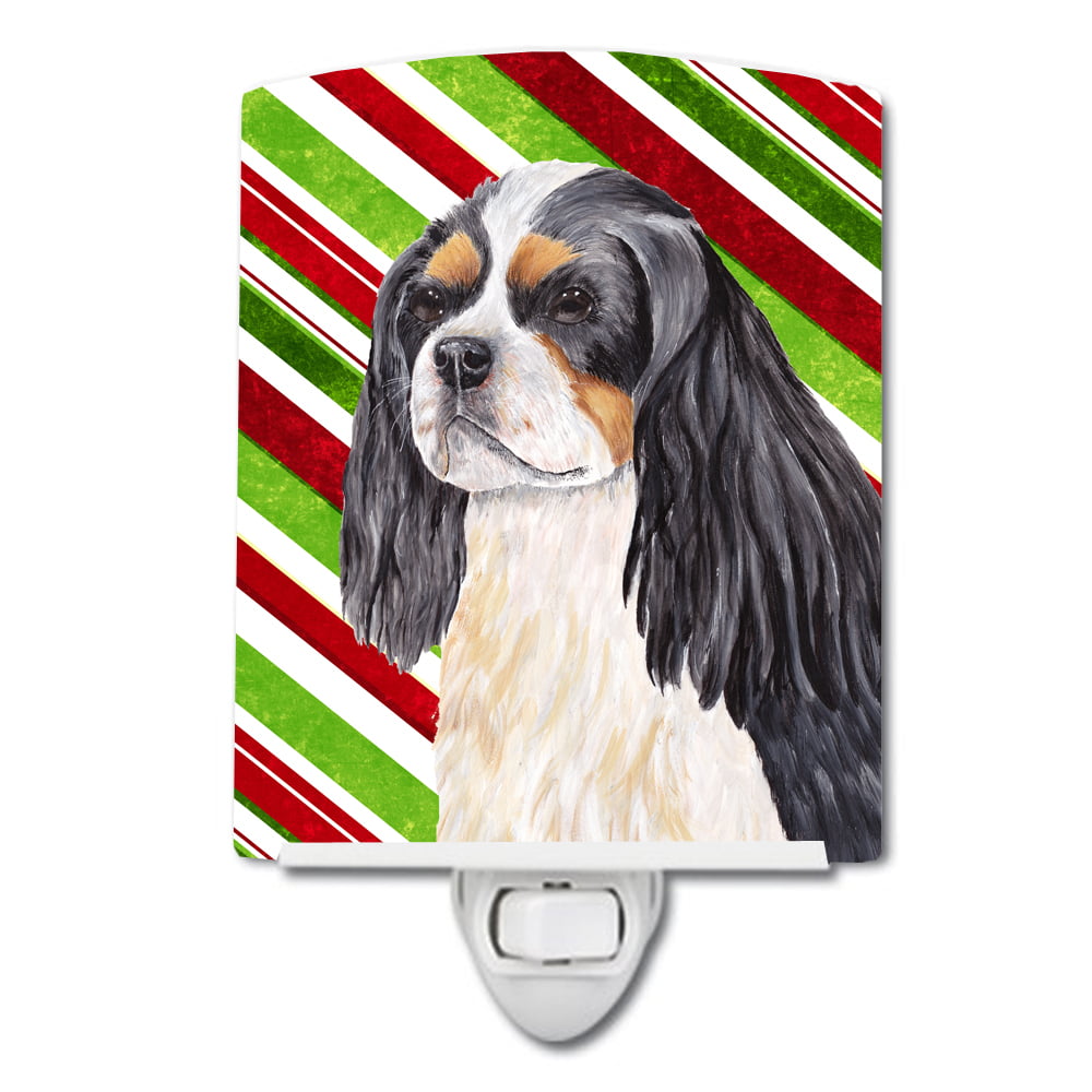 Cavalier Spaniel Candy Cane Holiday Christmas Ceramic Night Light