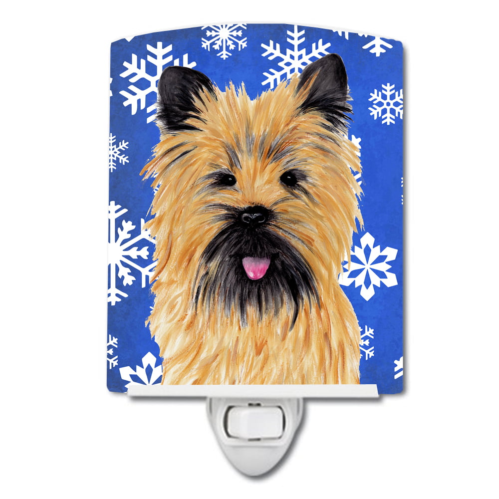 Cairn Terrier Winter Snowflakes Holiday Ceramic Night Light