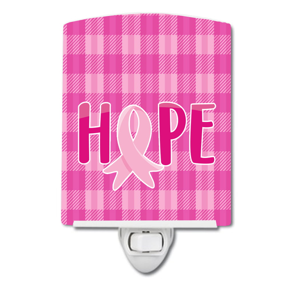 Breast Cancer Awareness Ribbon Hope Ceramic Night Light