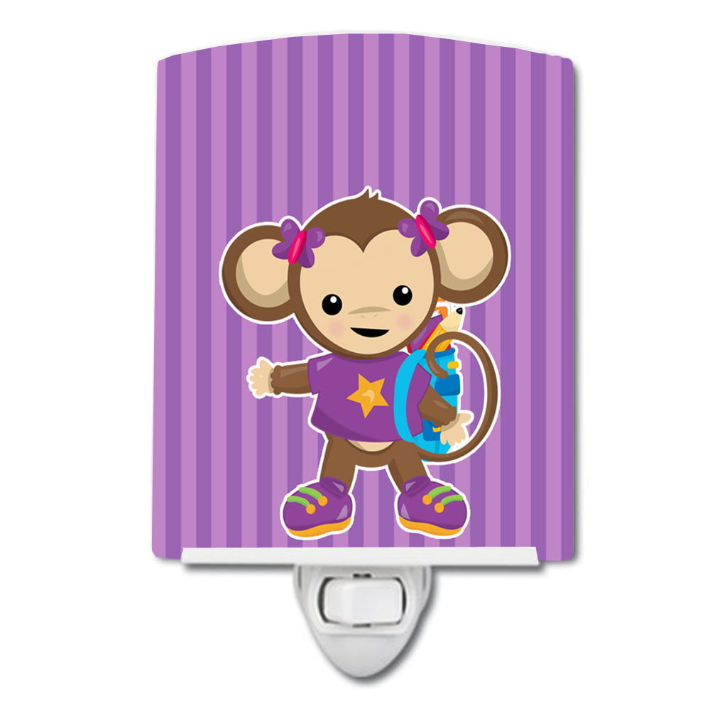 BB7017CNL Monkey with Backpack Ceramic Night Light