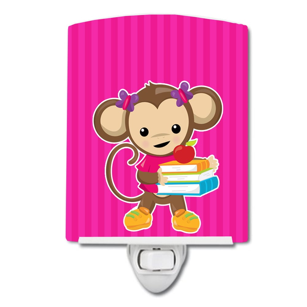 BB7018CNL Monkey & School books Ceramic Night Light
