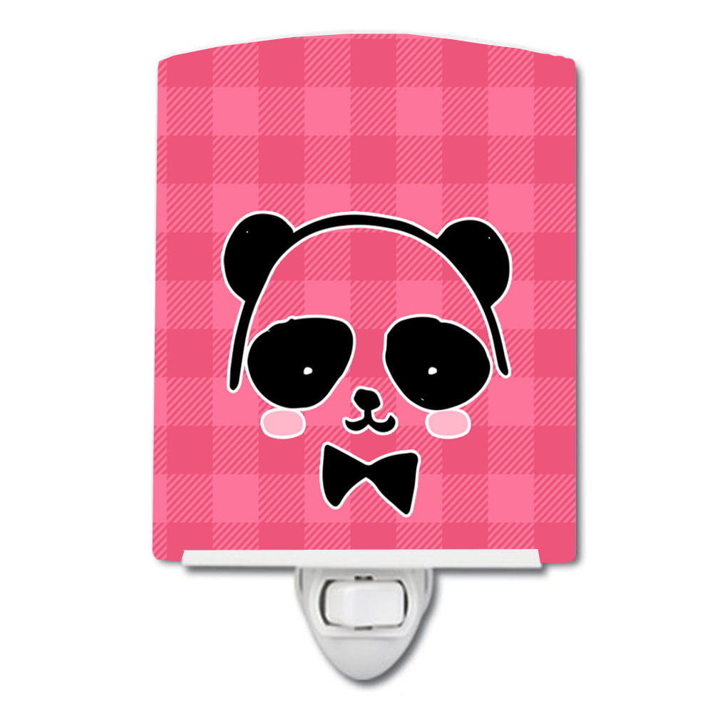 BB7039CNL Panda Bear Pink Face Ceramic Night Light