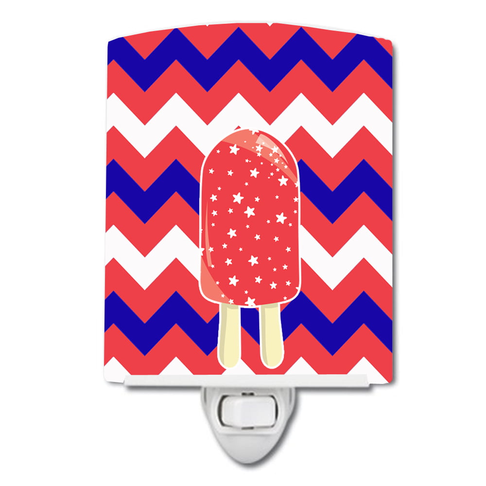Ice Pop Popcicle Red White Blue Ceramic Night Light