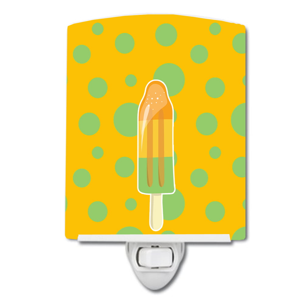 Ice Pop Popcicle Orange Green Ceramic Night Light