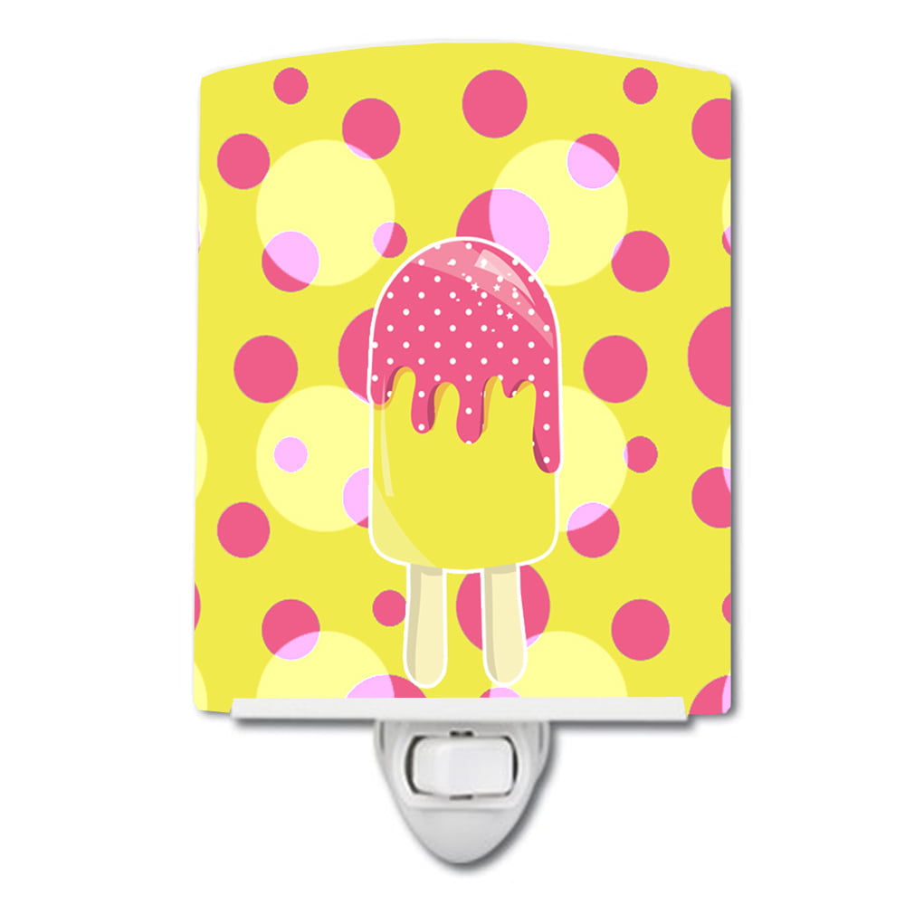 Ice Pop Popcicle Pink Yellow Ceramic Night Light