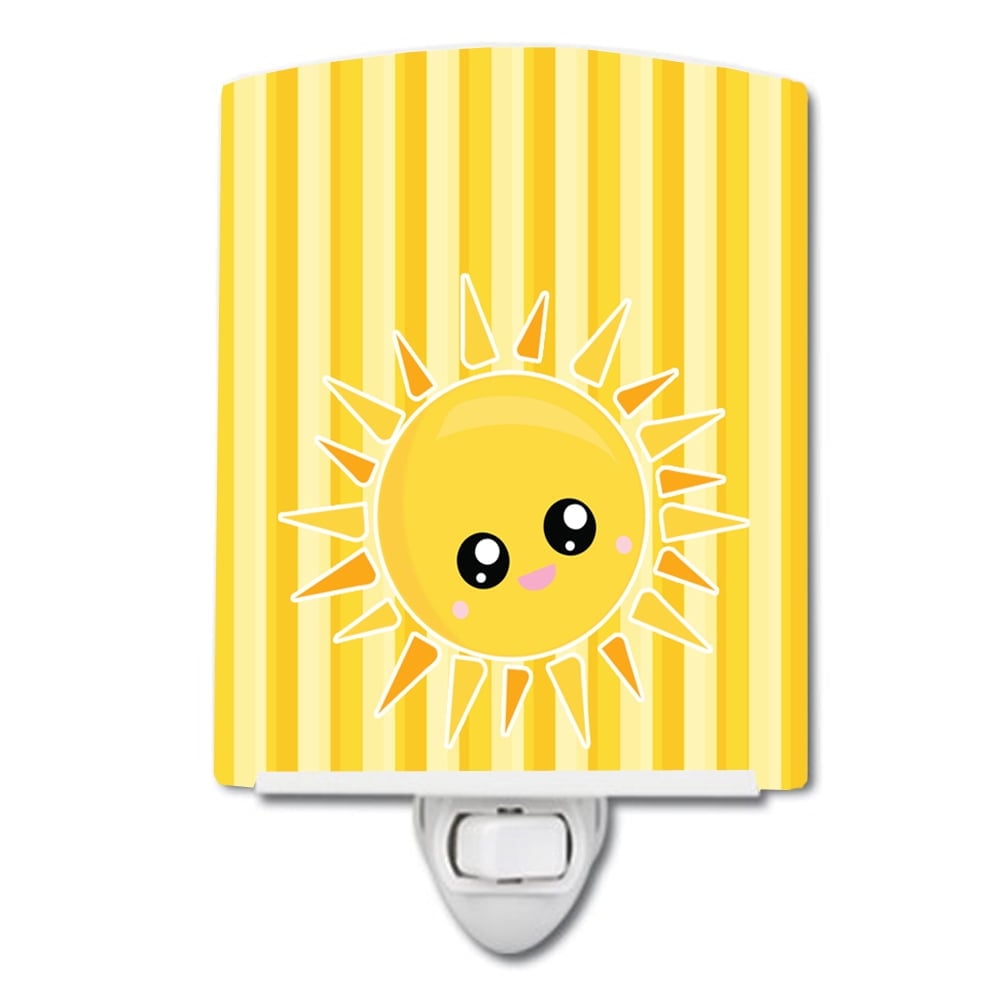 Sunshine Sun Face on Stripes Ceramic Night Light