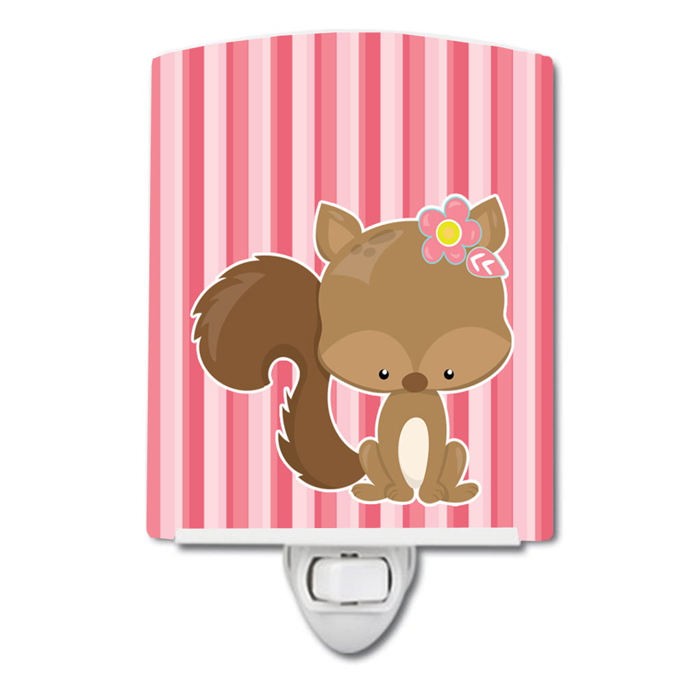 BB7094CNL Squirrel with Flowers Ceramic Night Light