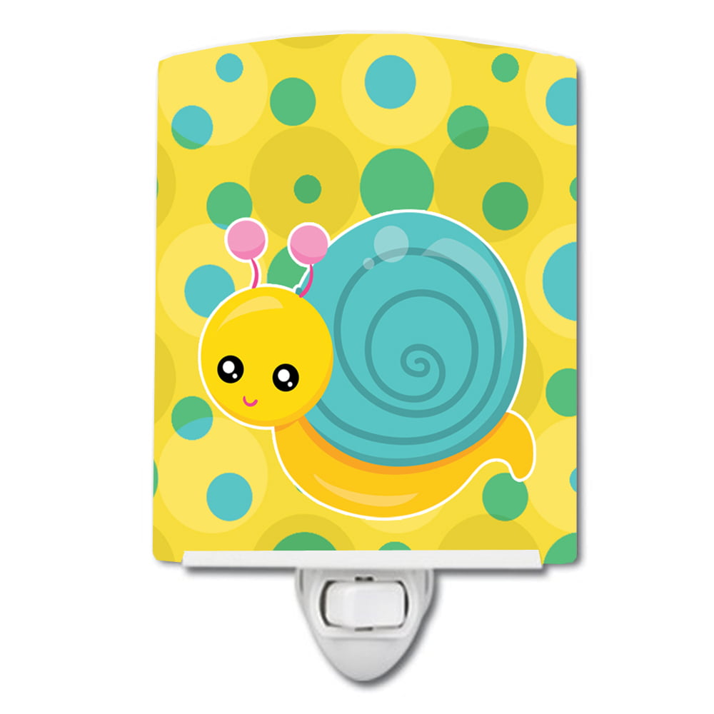 Snail on Polkadots Ceramic Night Light