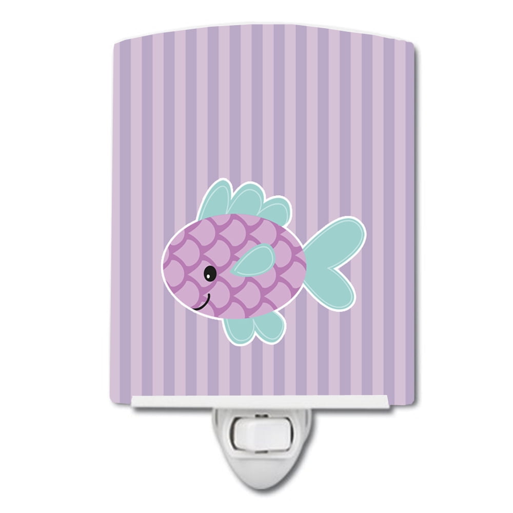 BB7128CNL Purple Fish Ceramic Night Light