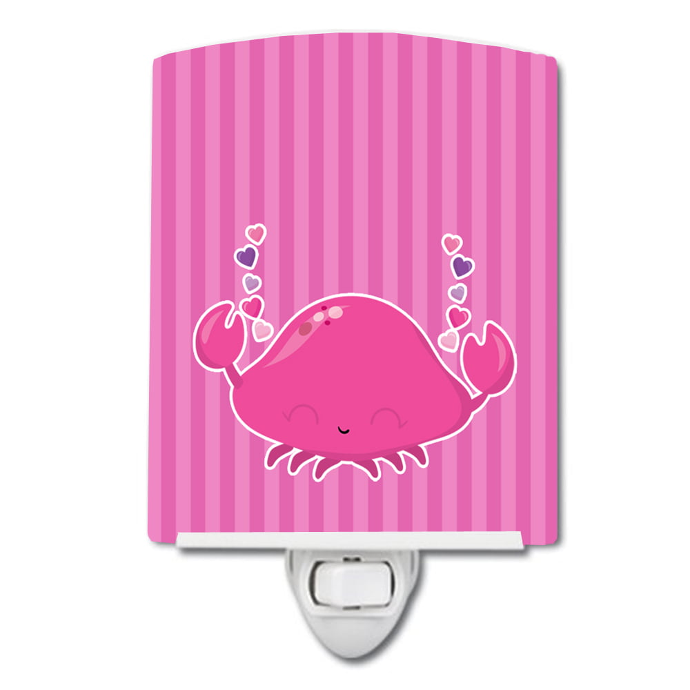 BB7129CNL Pink Crab Ceramic Night Light