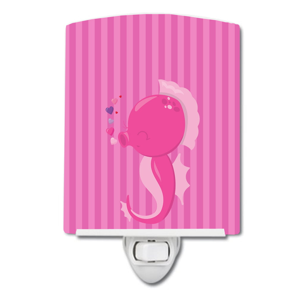BB7130CNL Pink Seahorse Ceramic Night Light