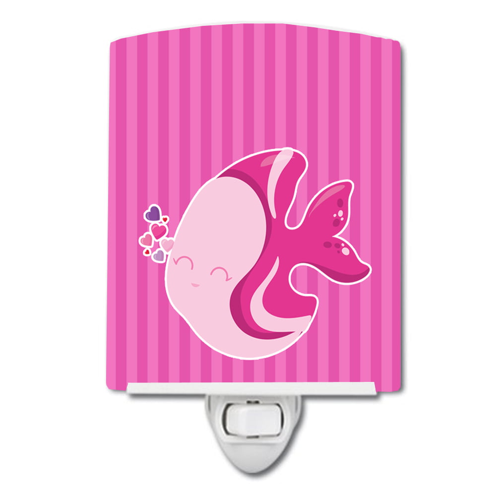 BB7131CNL Pink Fish Ceramic Night Light