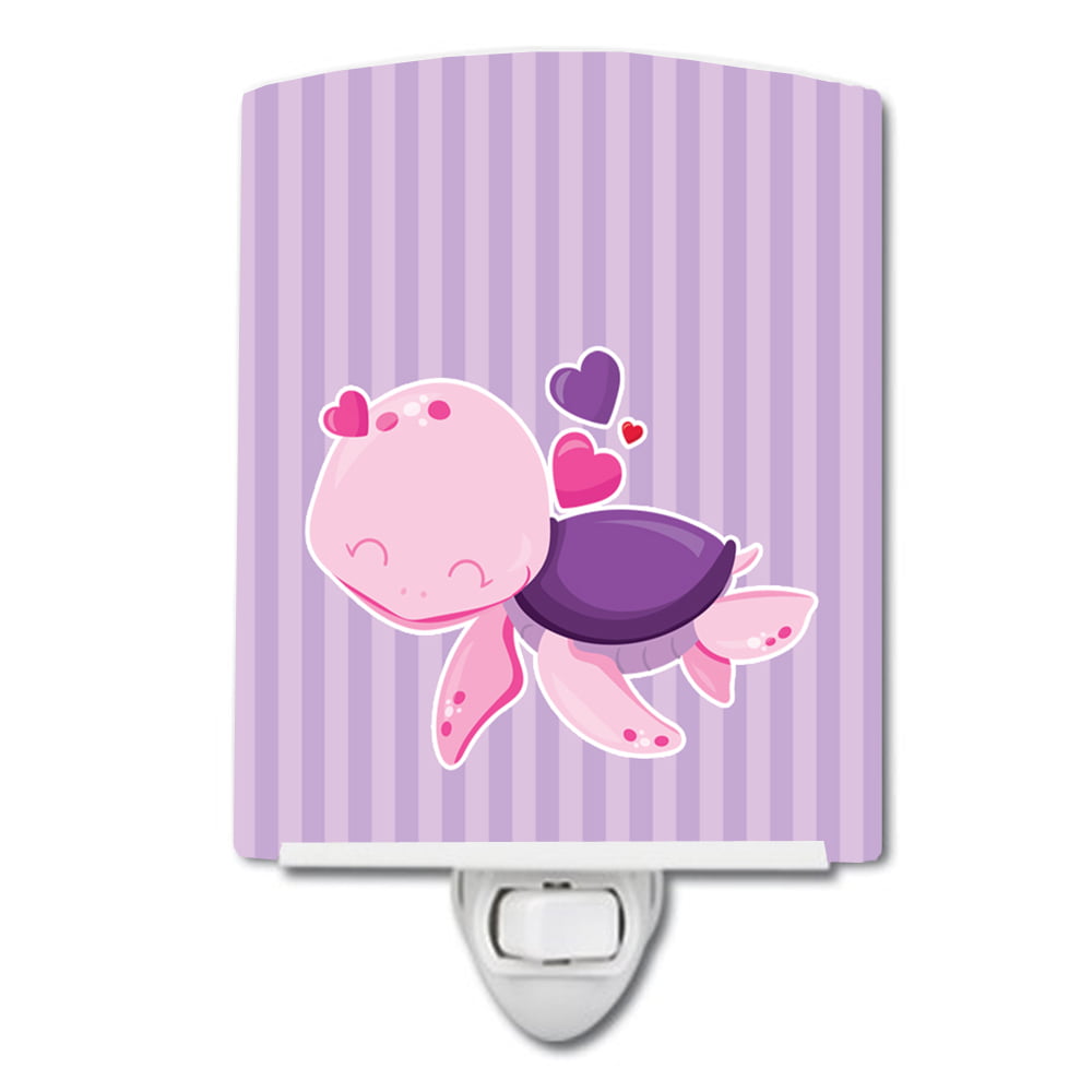 BB7133CNL Pink & Purple Turtle Ceramic Night Light