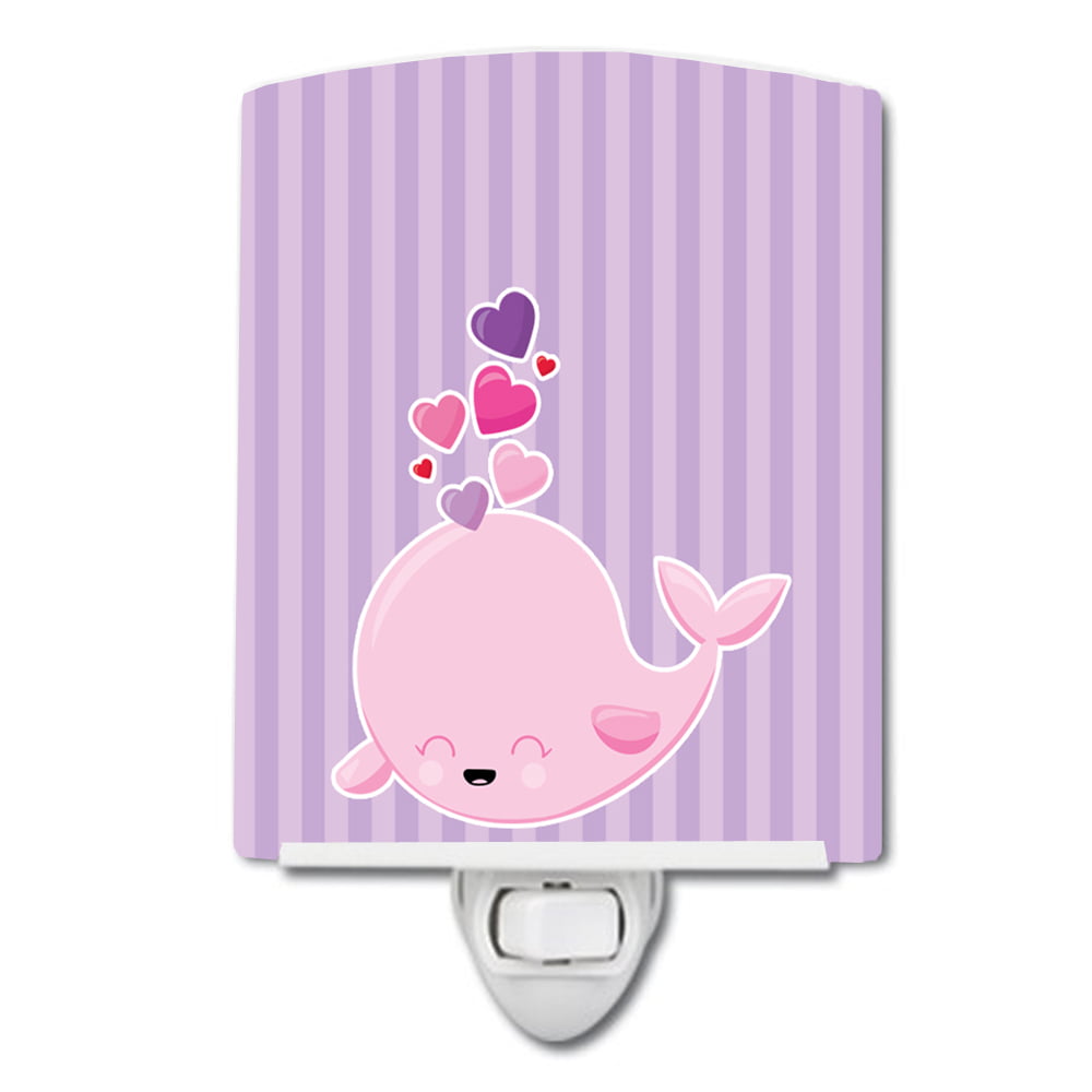 Pink Whale Ceramic Night Light