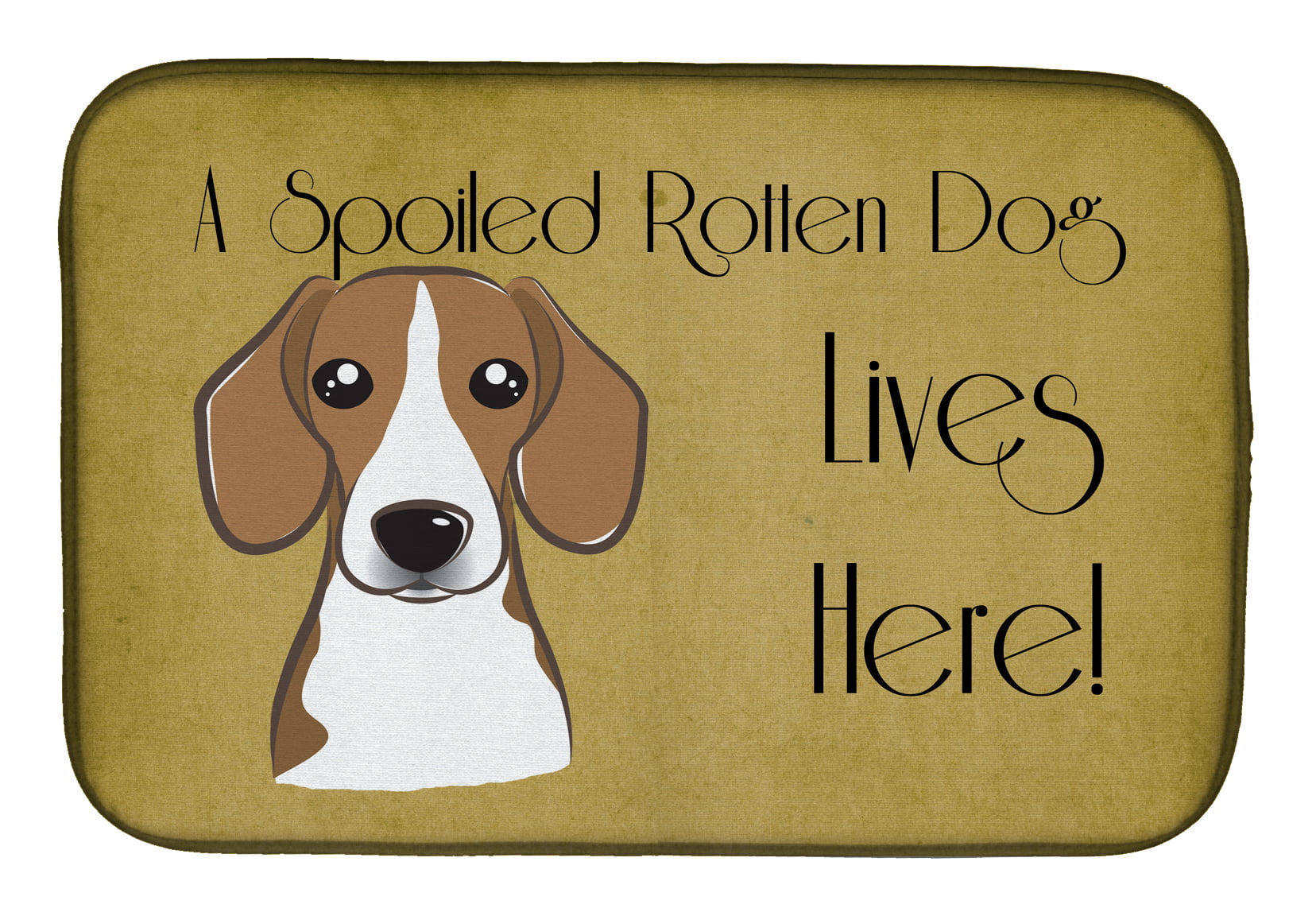 Beagle Spoiled Dog Lives Here Dish Drying Mat