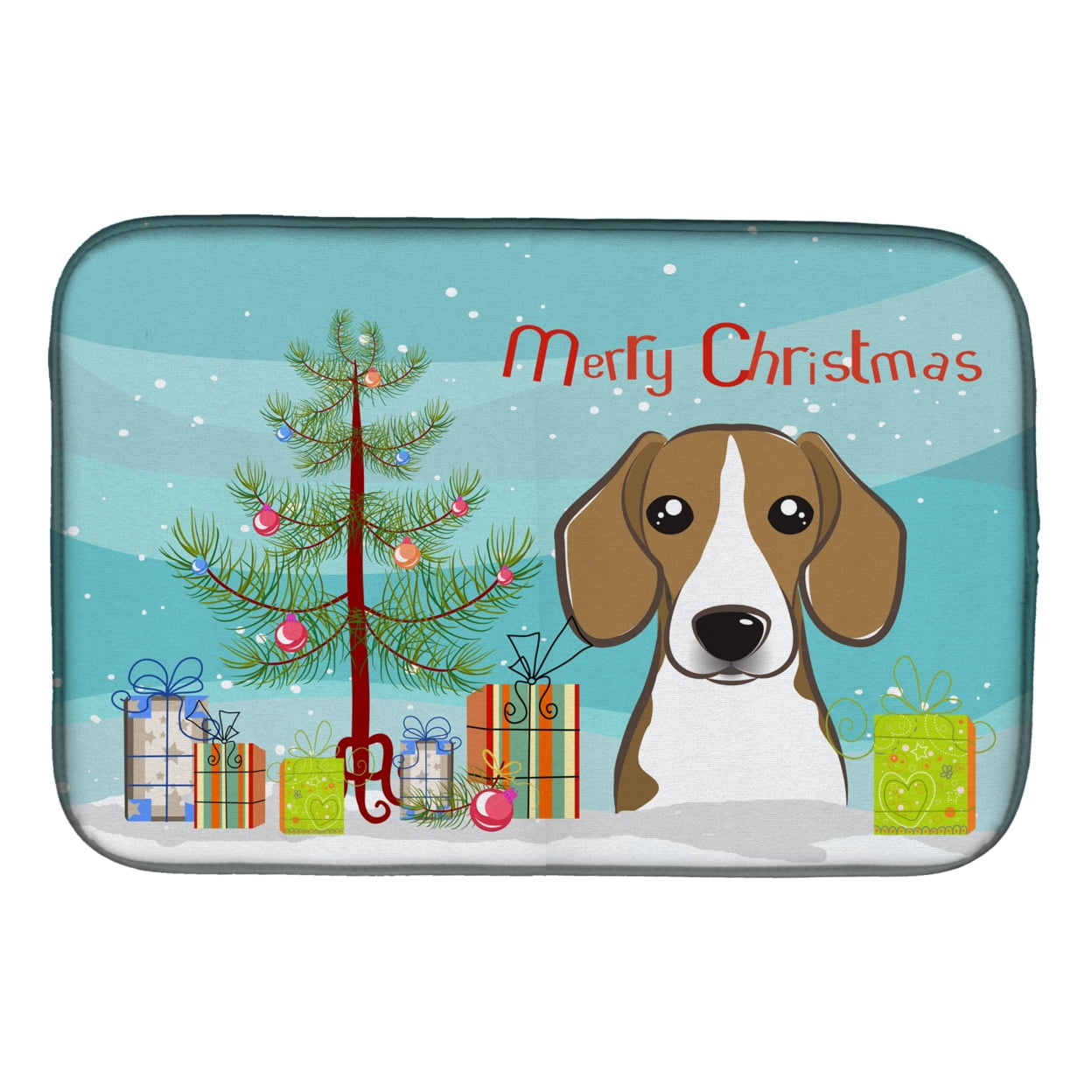 BB1611DDM Christmas Tree & Beagle Dish Drying Mat