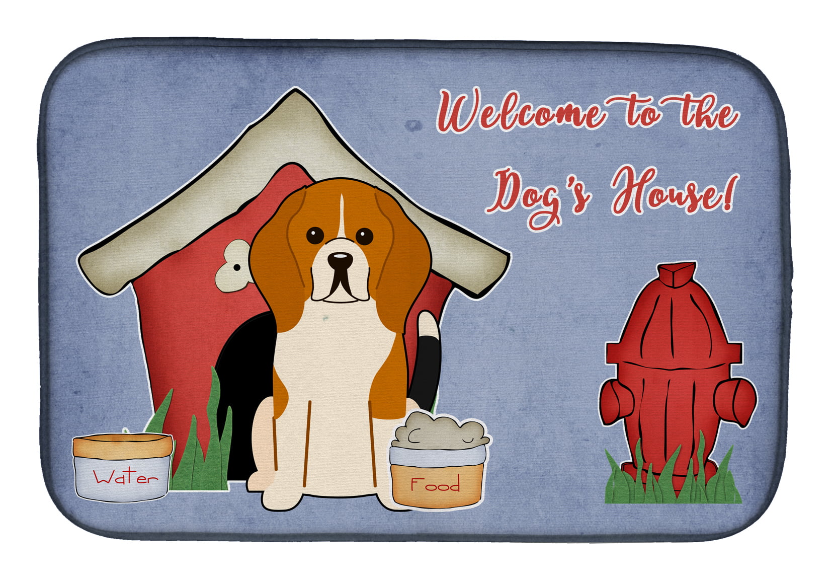 Dog House Collection Beagle Tricolor Dish Drying Mat
