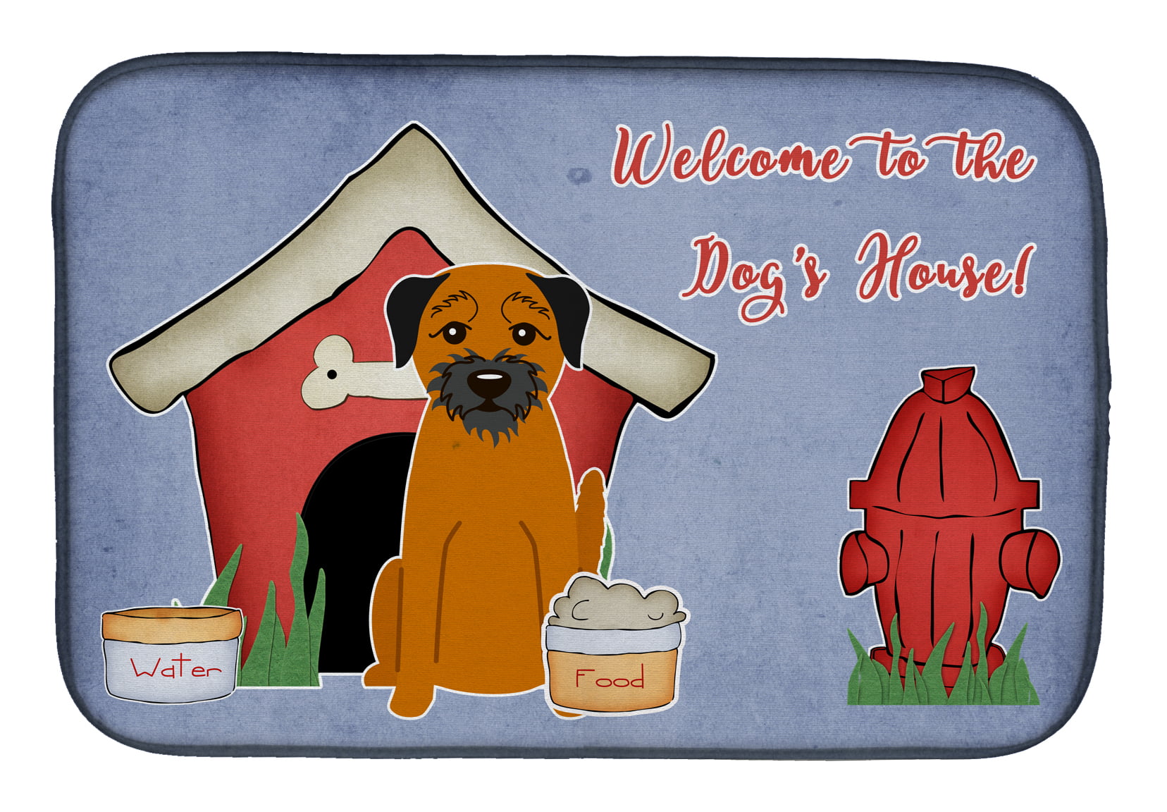 Dog House Collection Border Terrier Dish Drying Mat