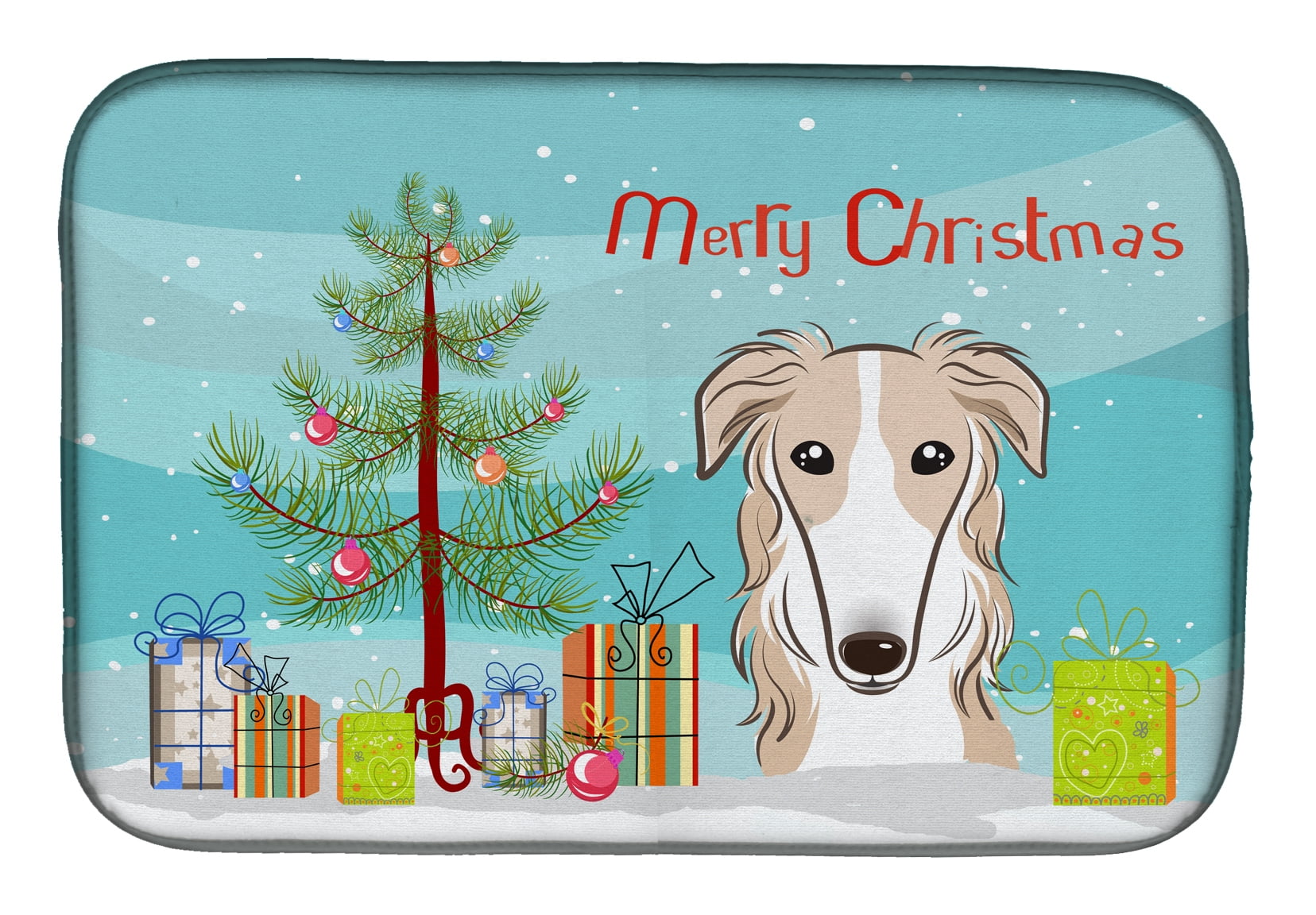 Christmas Tree & Borzoi Dish Drying Mat