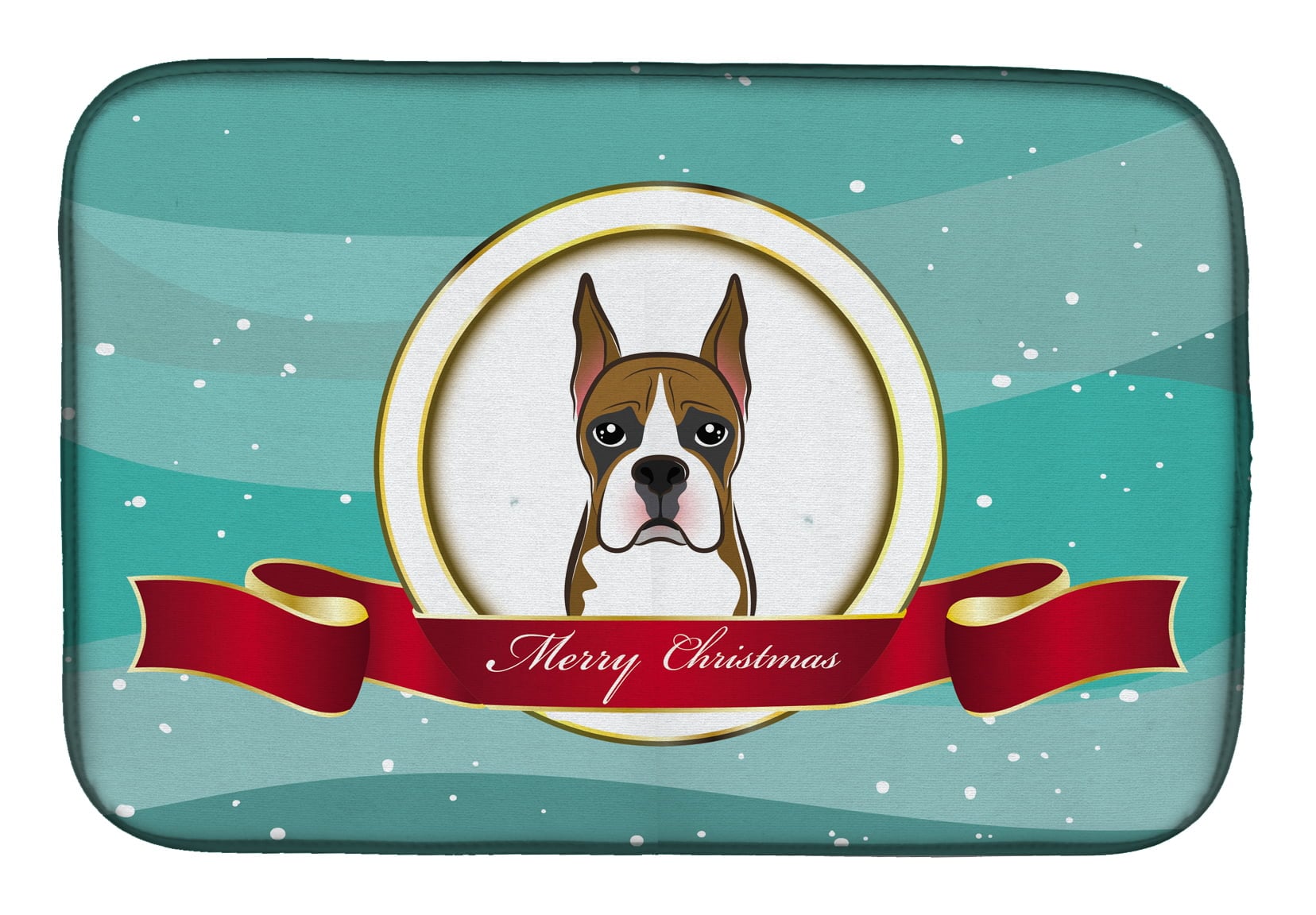 BB1533DDM Boxer Merry Christmas Dish Drying Mat