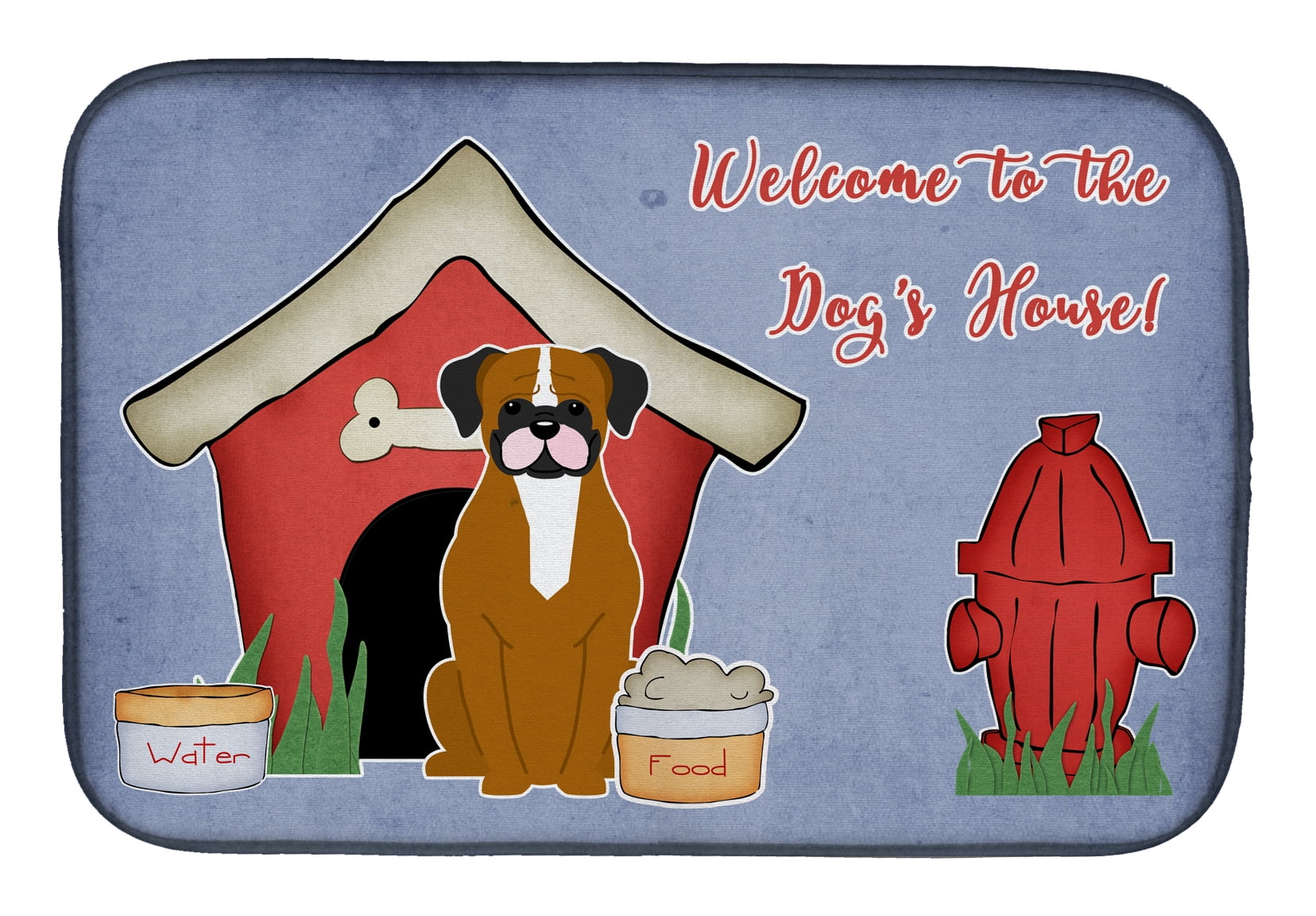 Dog House Collection Flashy Fawn Boxer Dish Drying Mat