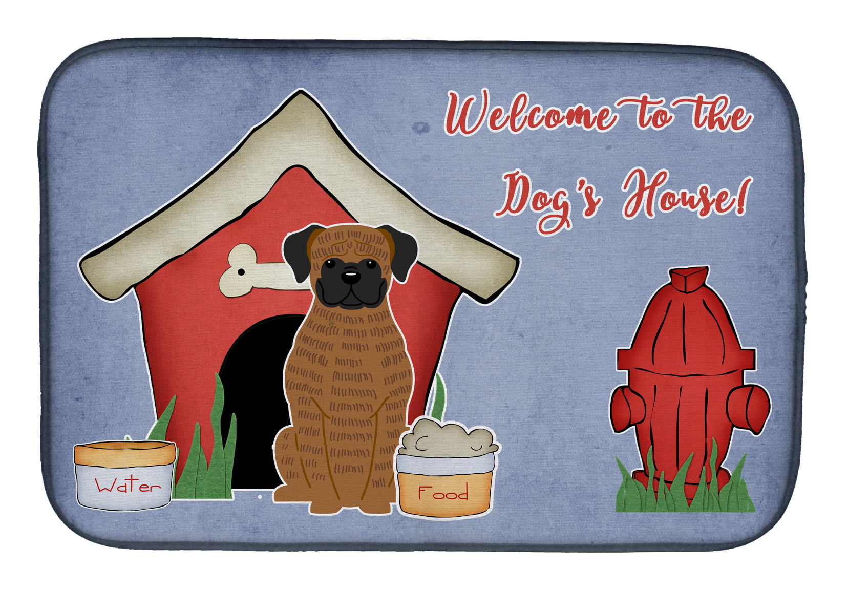 BB2871DDM Dog House Collection Brindle Boxer Dish Drying Mat