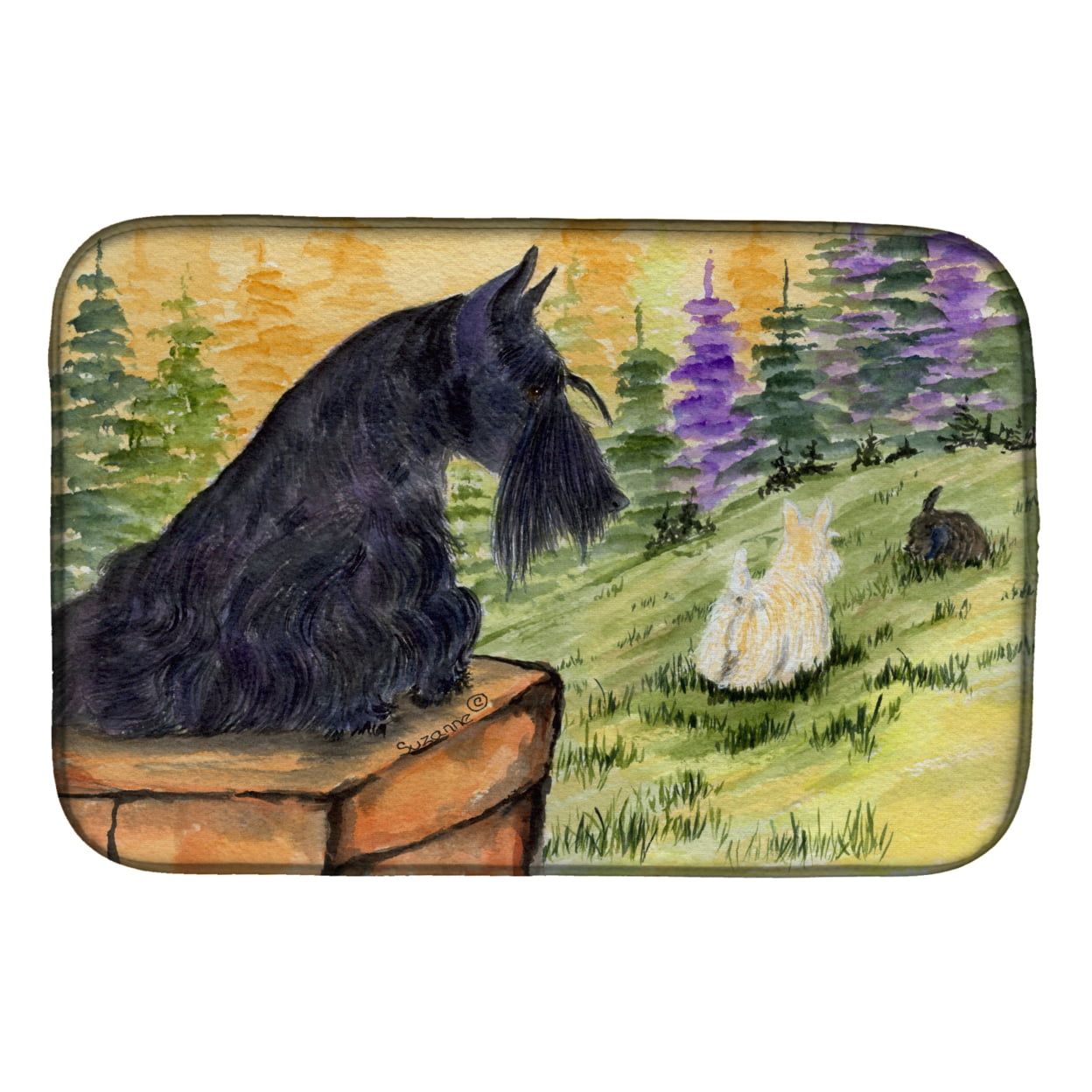Picture of Carolines Treasures SS8634DDM Scottish Terrier Dish Drying Mat