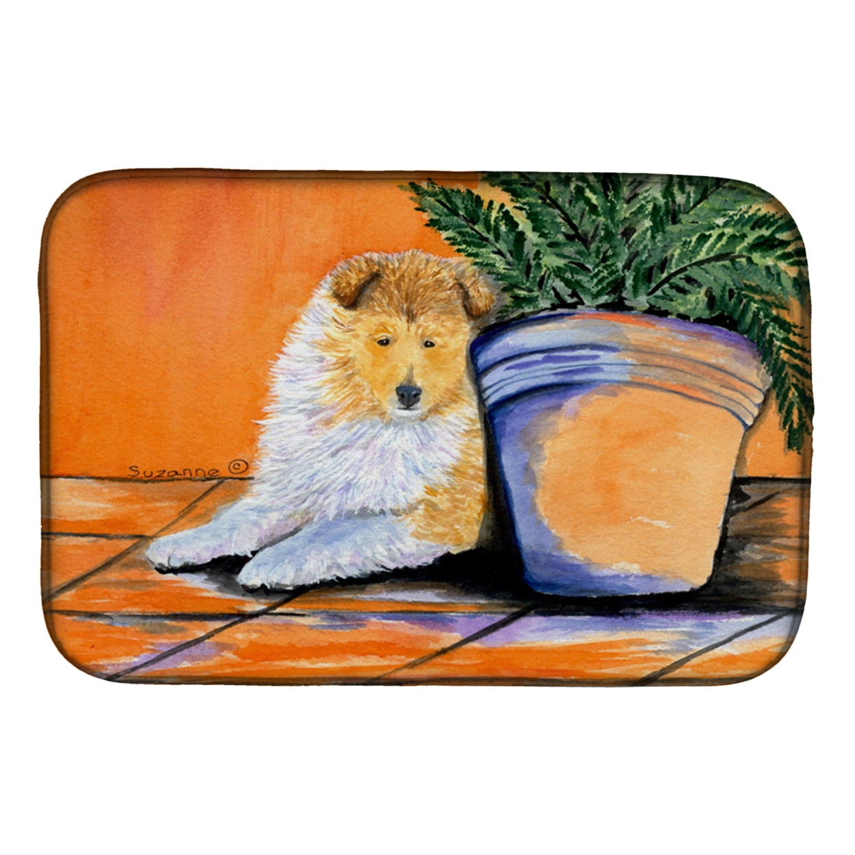 Picture of Carolines Treasures SS8667DDM Sheltie Dish Drying Mat