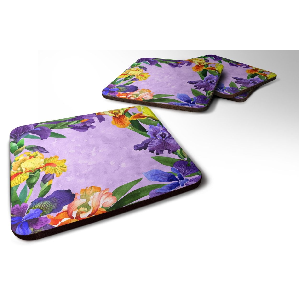 Irises Foam Coasters - Set of 4
