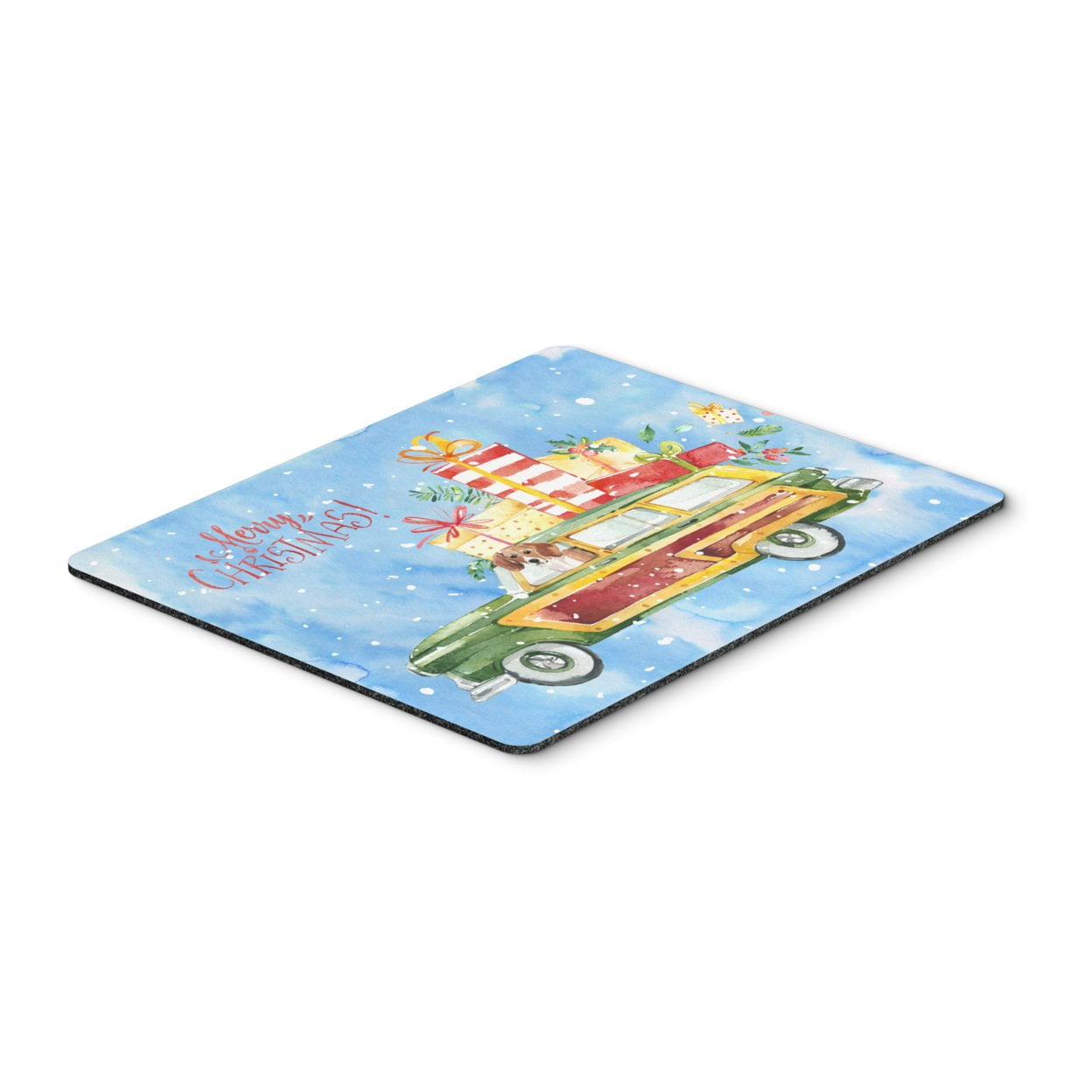 Merry Christmas Beagle Mouse Pad, Hot Pad or Trivet