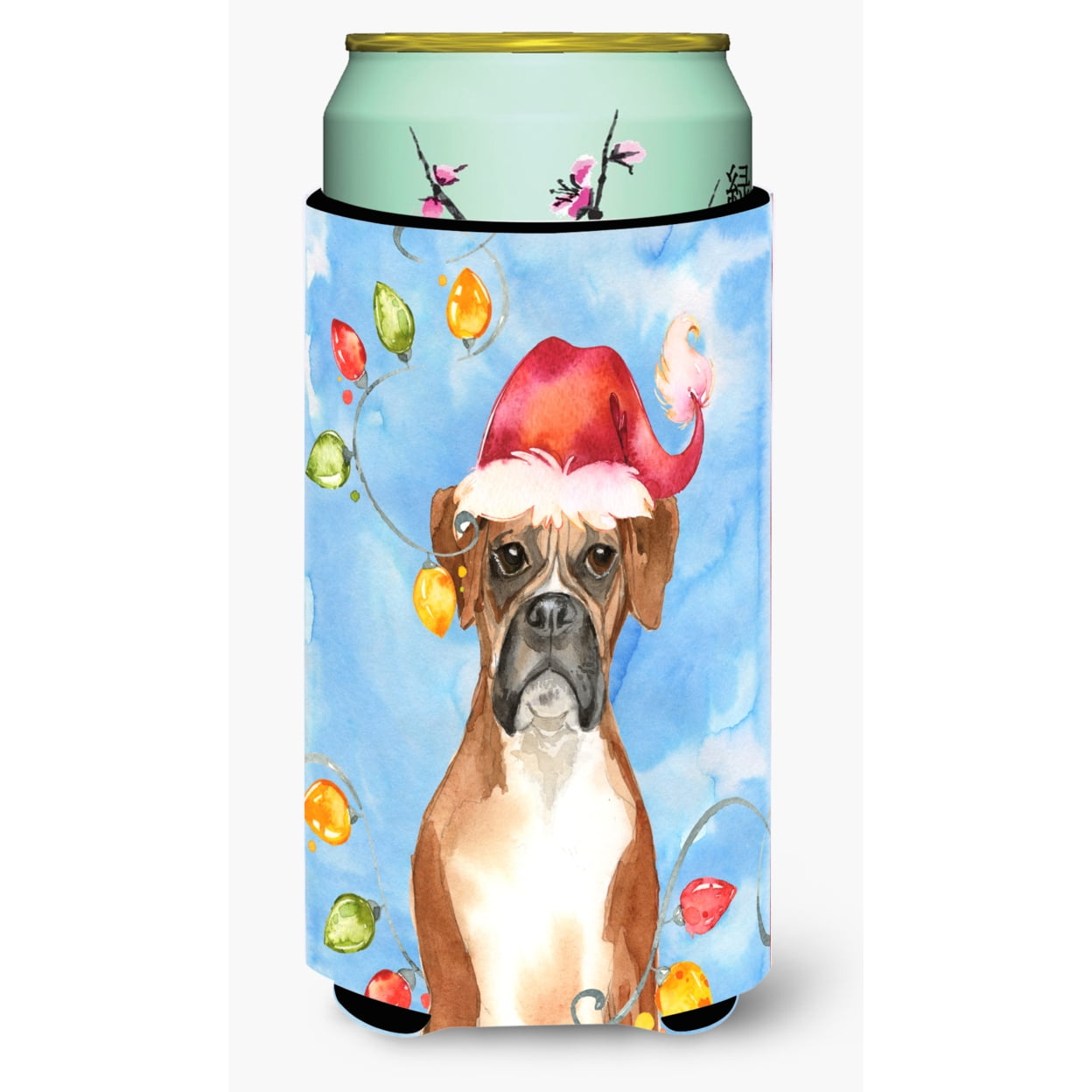 Christmas Lights Boxer Tall Boy Beverage Insulator Hugger