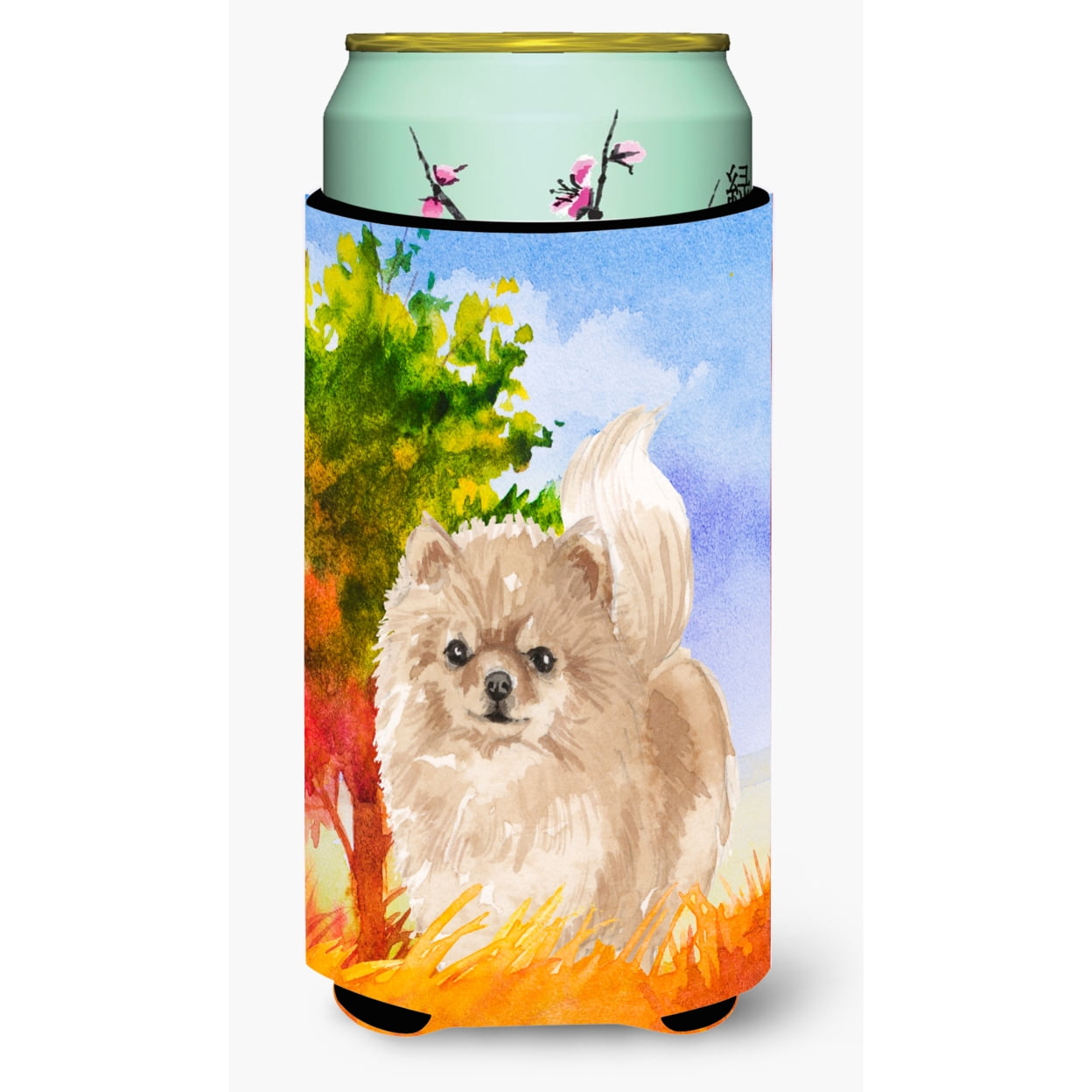 Fall Pomeranian Tall Boy Beverage Insulator Hugger