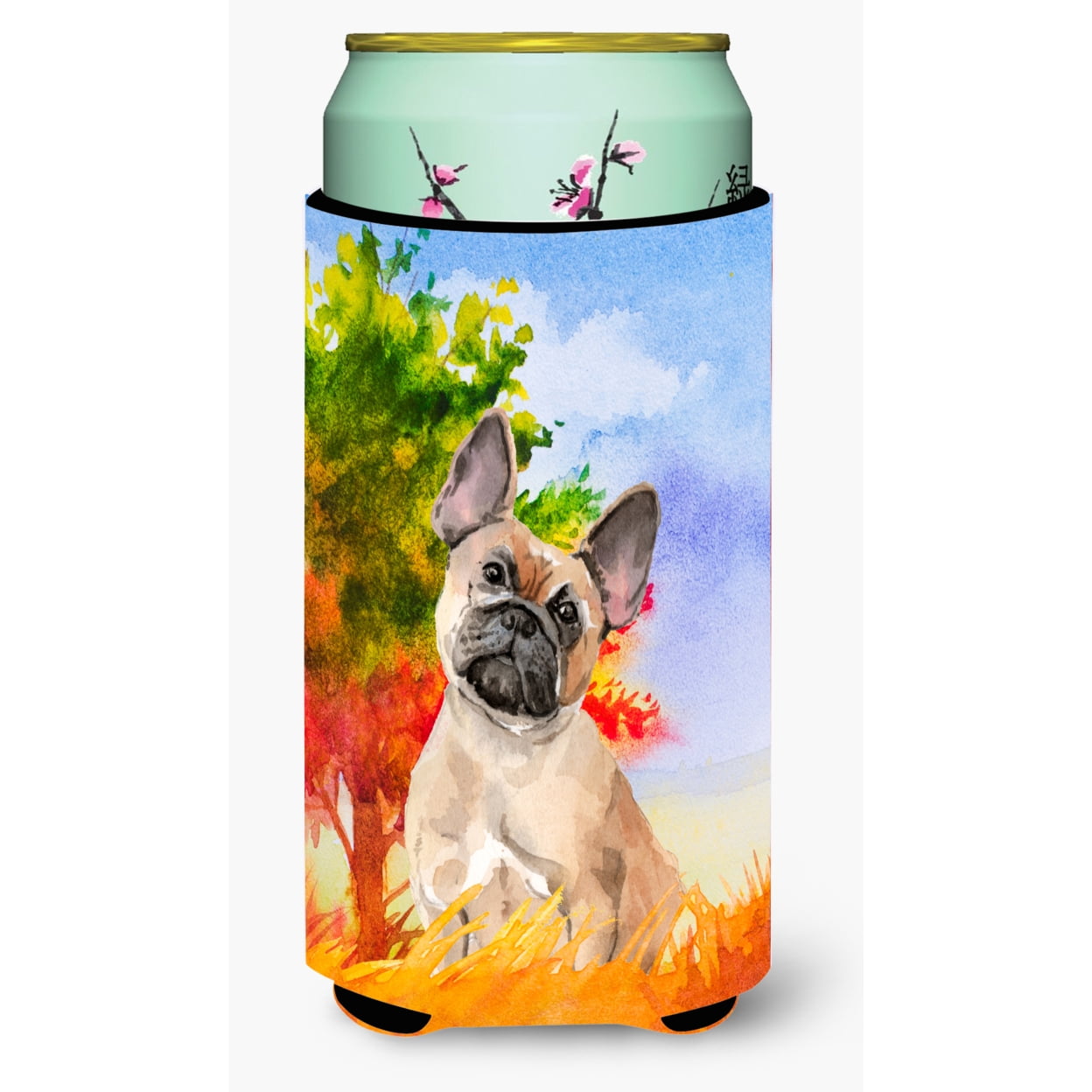 Fall Fawn French Bulldog Tall Boy Beverage Insulator Hugger