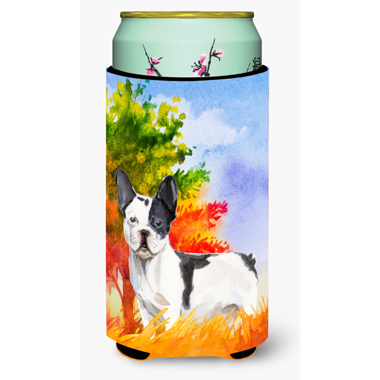 Fall French Bulldog Tall Boy Beverage Insulator Hugger