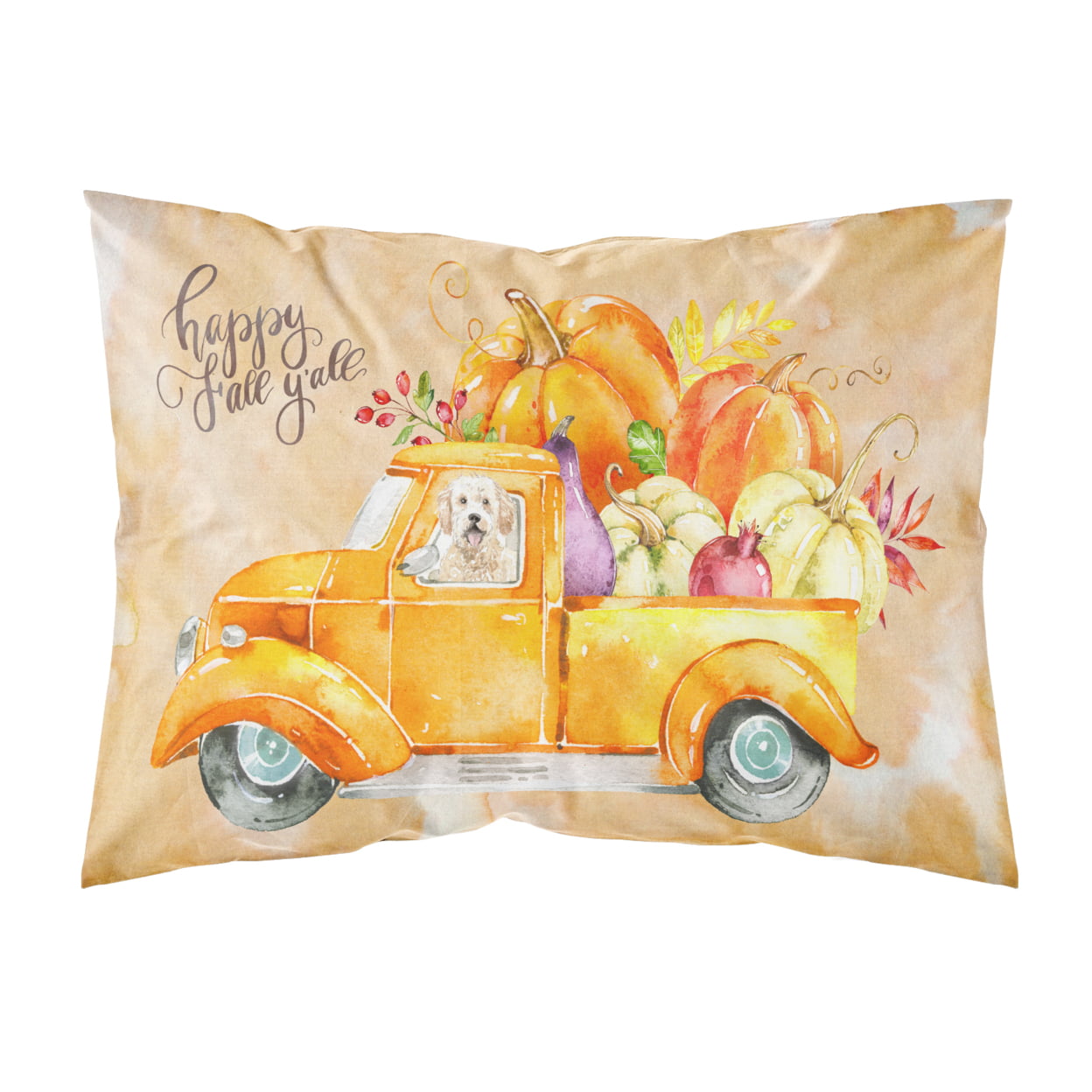 CK2618PILLOWCASE Fall Harvest Goldendoodle Fabric Standard Pillowcase