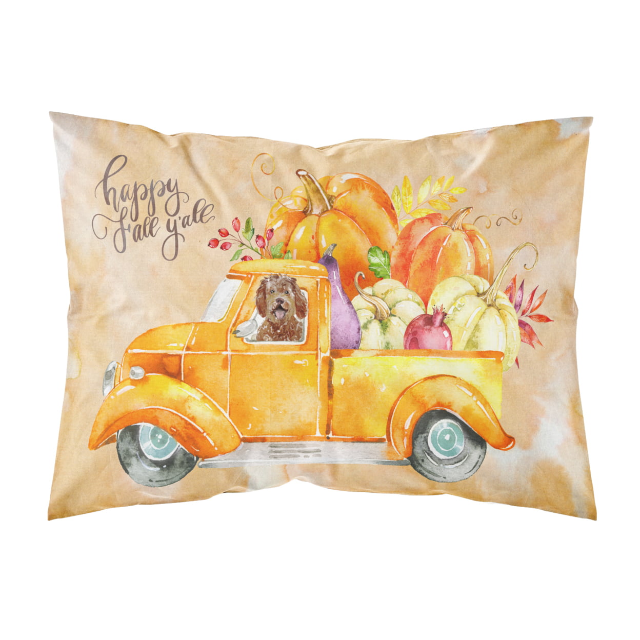 Fall Harvest Labradoodle Fabric Standard Pillowcase