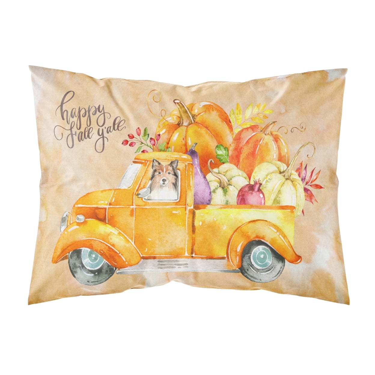 CK2633PILLOWCASE Fall Harvest Sheltie Fabric Standard Pillowcase