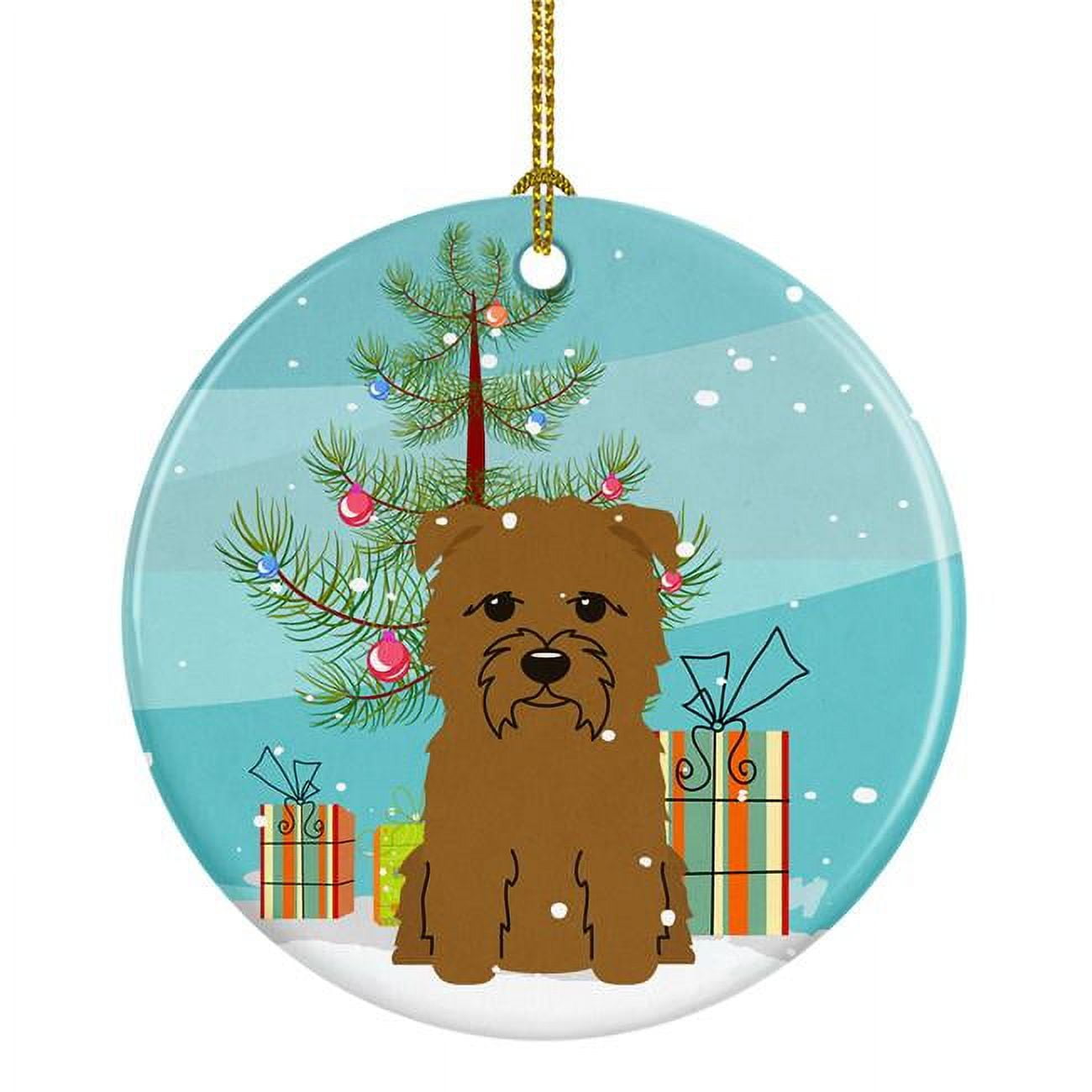 Merry Christmas Tree Glen of Imal Tan Ceramic Ornament
