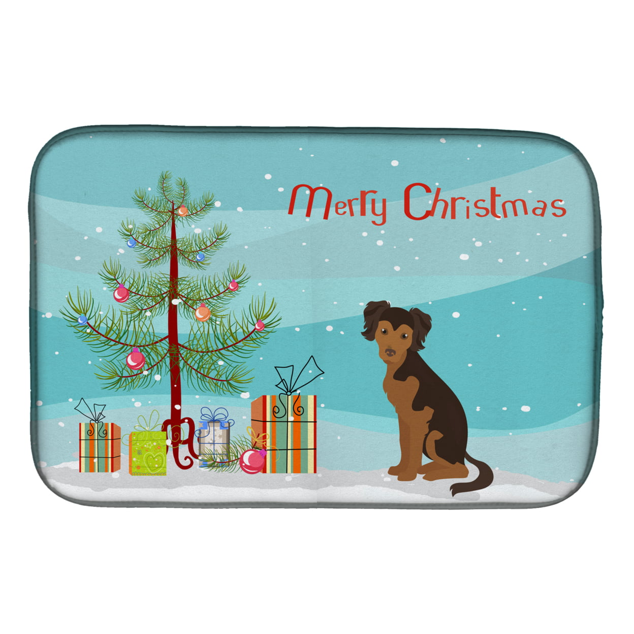 Picture of Carolines Treasures CK3506DDM Persian Style Chihuahua Christmas Tree Dish Drying Mat