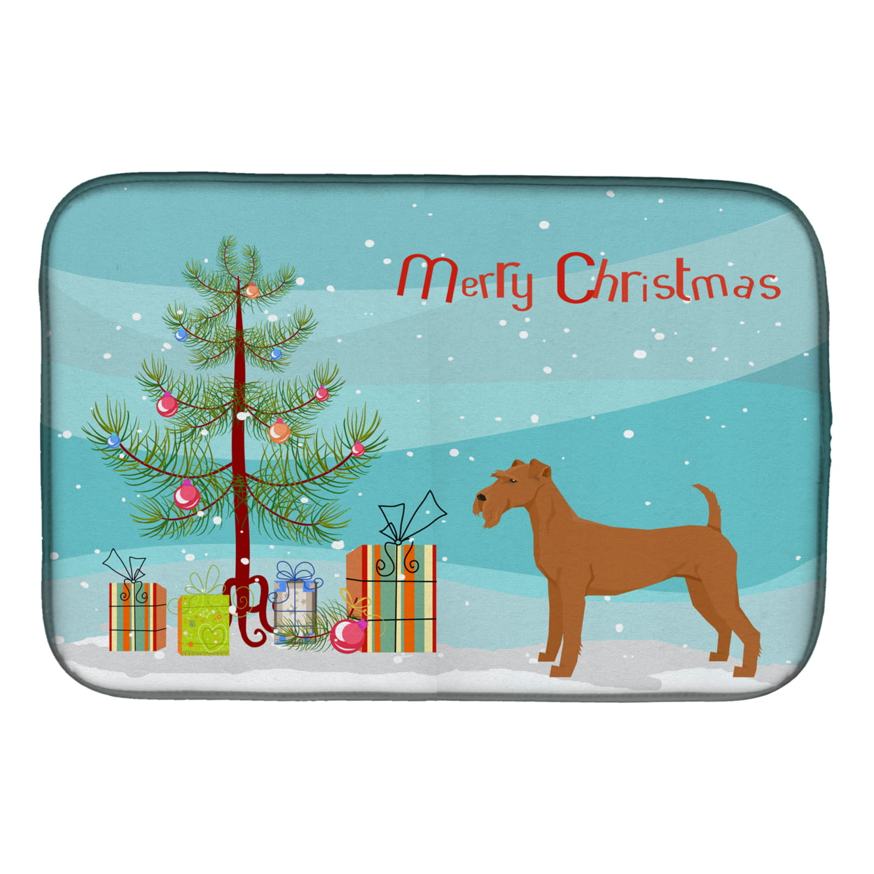 CK3546DDM Irish Terrier Christmas Tree Dish Drying Mat