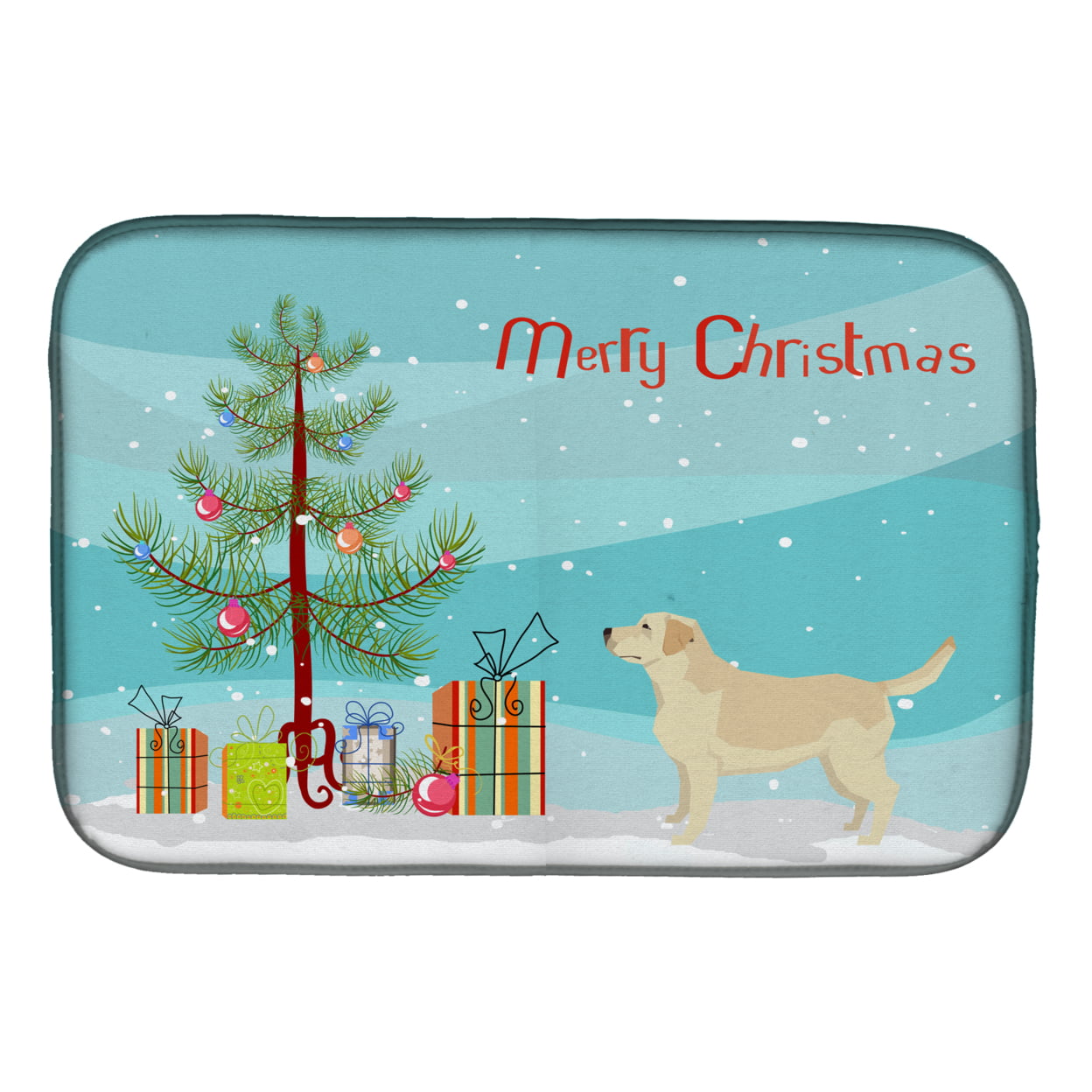 Picture of Carolines Treasures CK3549DDM Labrador Retriever Christmas Tree Dish Drying Mat