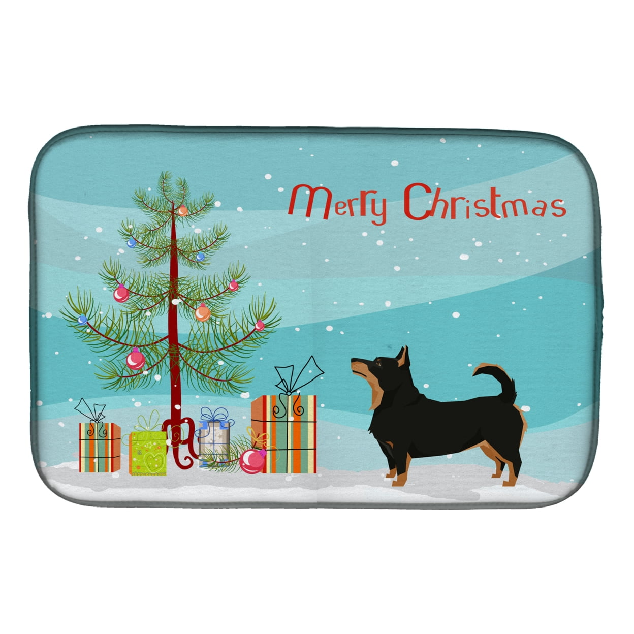 CK3550DDM Lancashire Terrier Christmas Tree Dish Drying Mat
