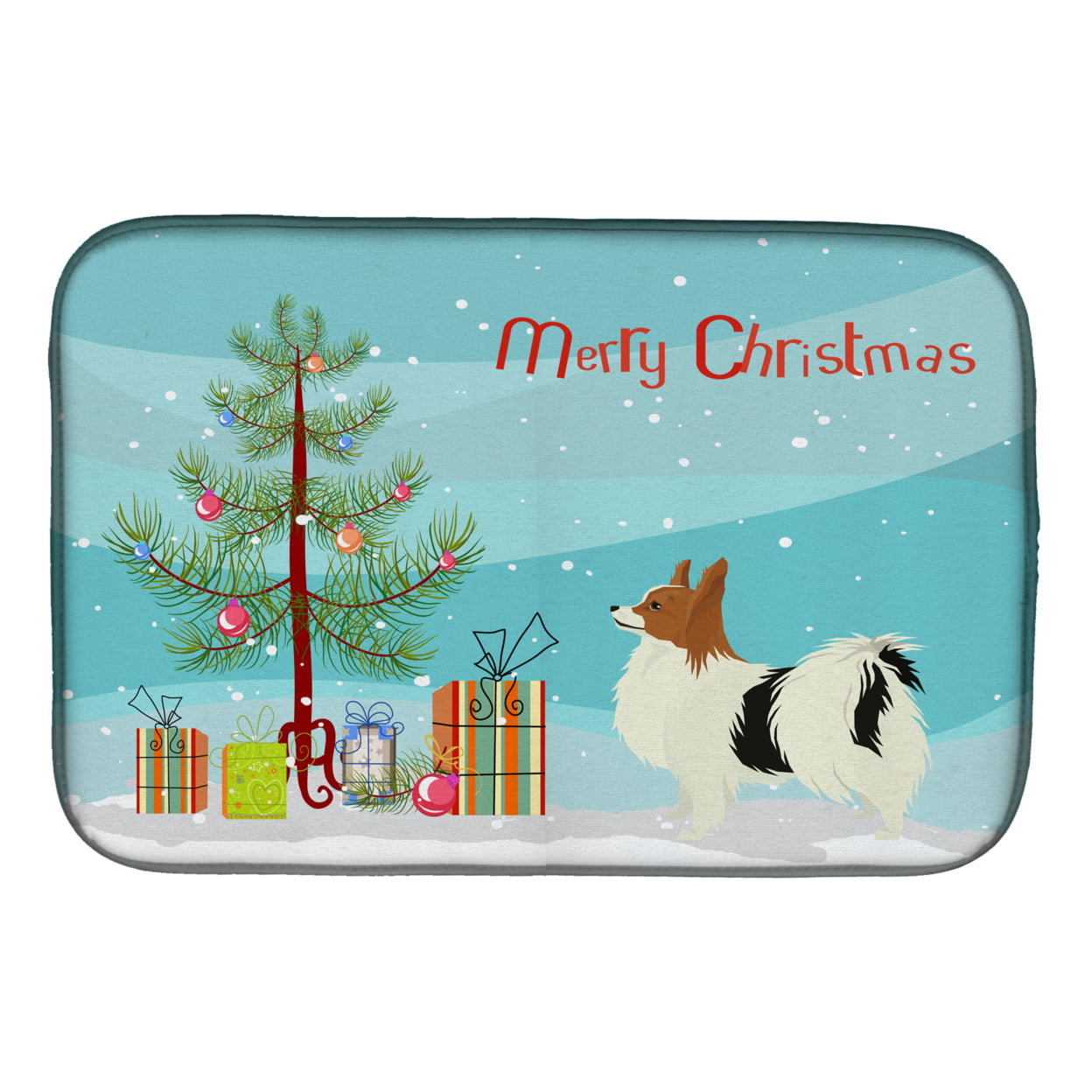 CK3553DDM Papillon Christmas Tree Dish Drying Mat